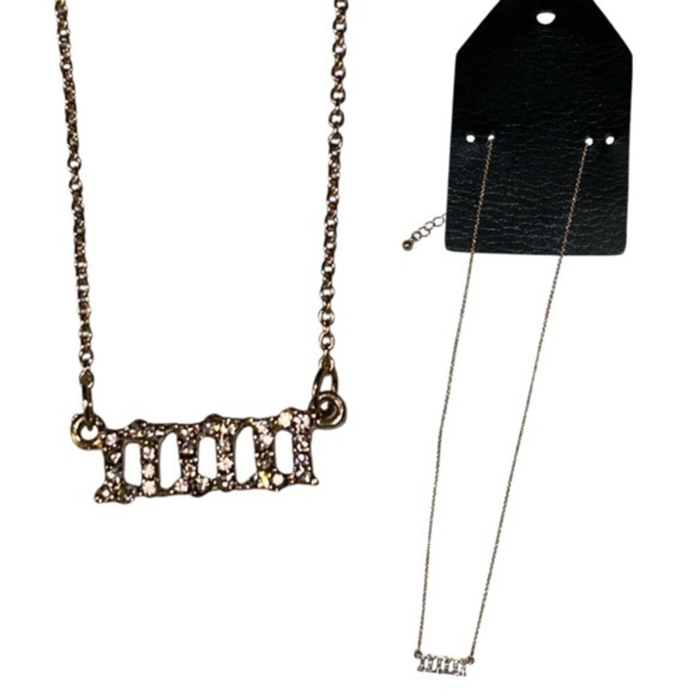 New UO Gold CZ Angel Number Necklace 000